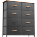 Dwvo Dresser For Bedroom, Fabric Dresser With 8 Drawers, Tall Dresser, Double Dresser, Chest Of Drawers For Closet, Living Room, Sturdy Steel Frame, Wooden Top, Easy Pull Handle
