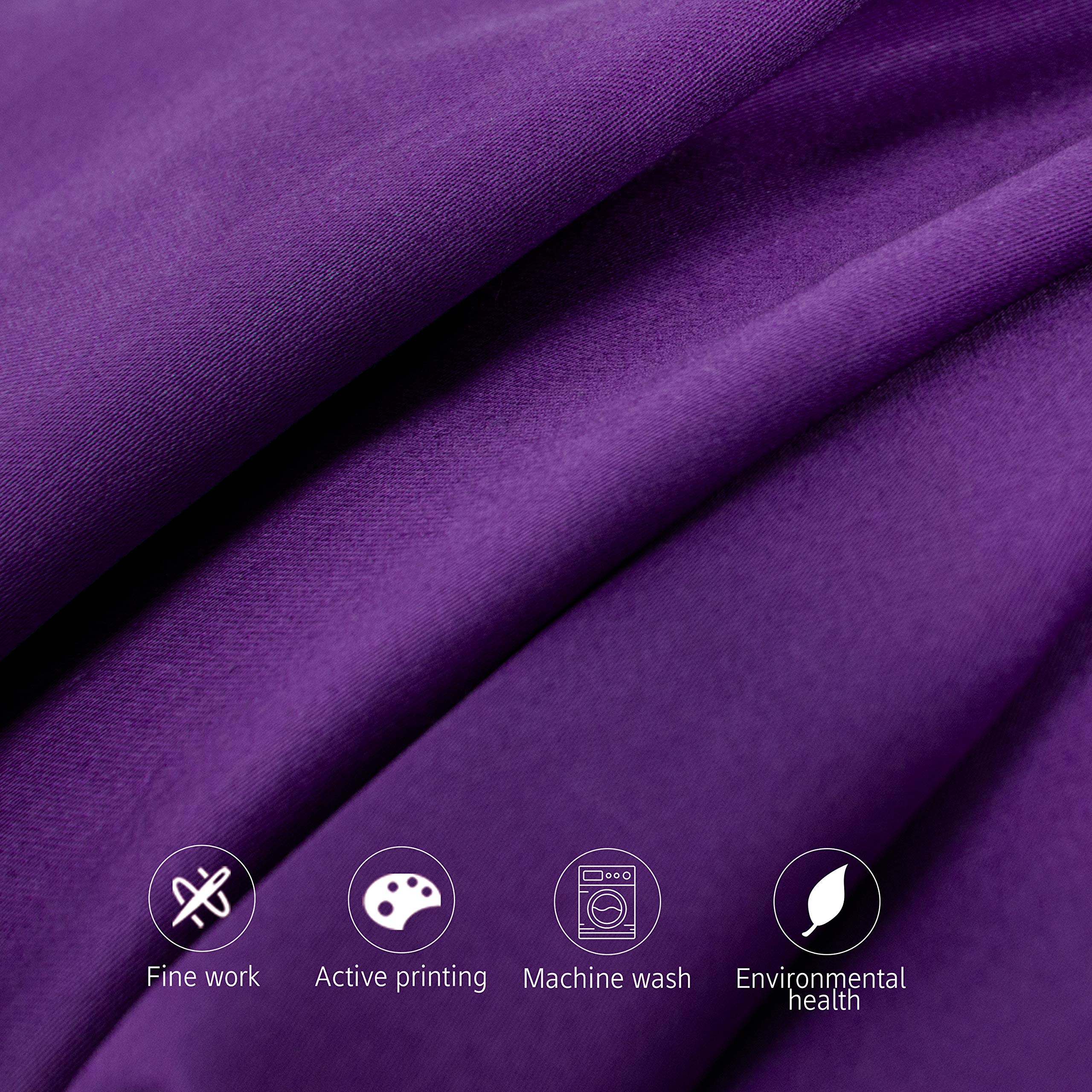 Ntbay 500 Thread Count 100% Egyptian Cotton King Pillowcases, Super Soft And Breathable Envelope Closure Pillow Cases, 20X36 Inches, Purple