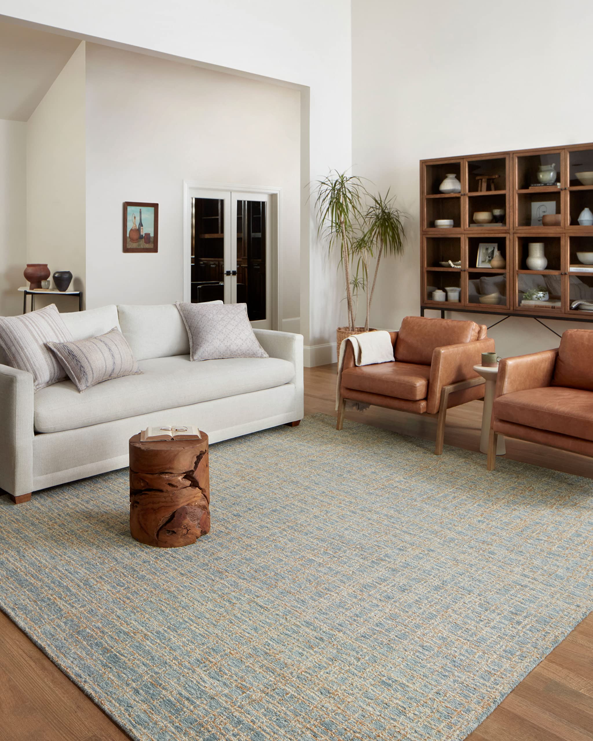 Loloi Chris Loves Julia x Polly Blue/Sand 3'-6'' x 5'-6'' Accent Rug