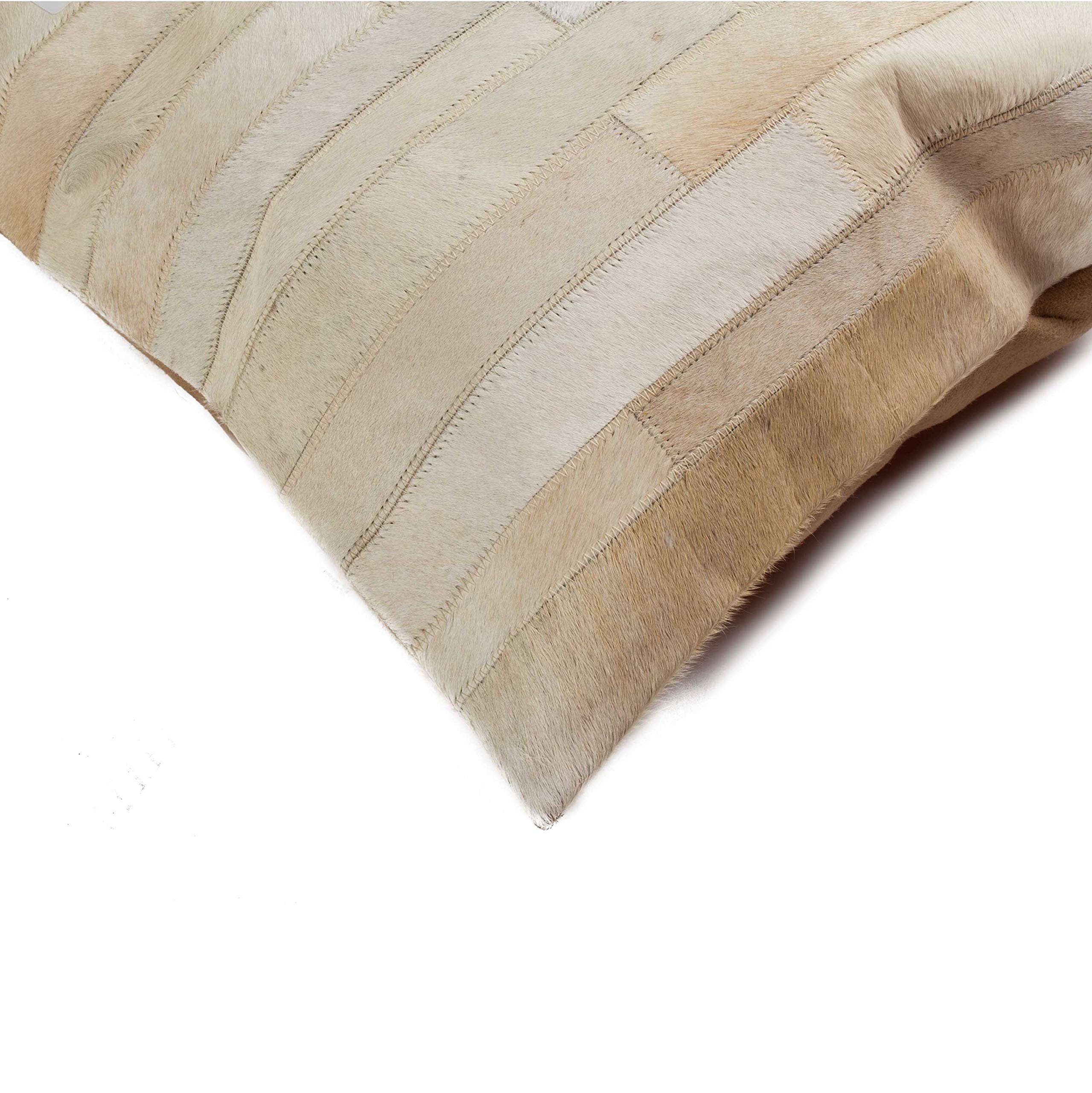 HomeRoots Tan Cowhide, Microsuede, Polyfill 18' X 18' X 5' Natural Pillow