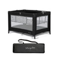 Dream On Me Zazzy Portable Playard with Bassinet in Black, Lightweight Packable and Easy Setup Baby Playard with Mattress and Tr