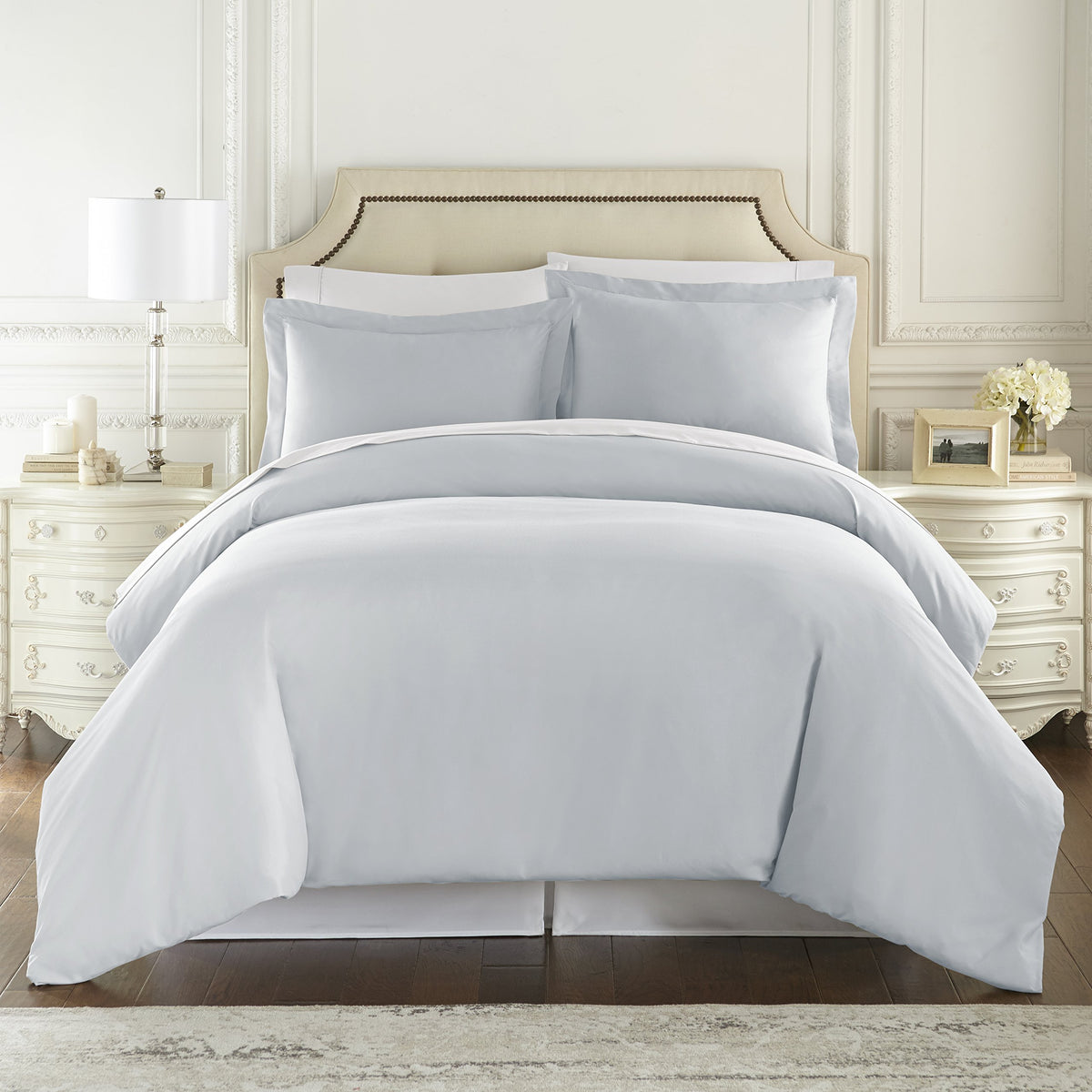 Hc Collection Duvet Cover - Ice Blue King Size Duvet Cover - 3 Piece Soft Breathable Microfiber Duvet Cover Set With Zipper Clos
