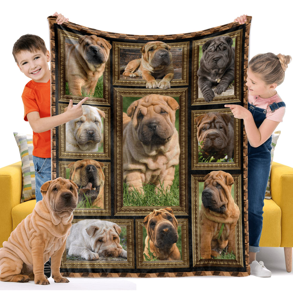 Shar Pei Dog Blanket For Kids Boys Girls, Gifts For Shar Pei Dog Lover, 40' X 50' Toddler Baby Blankets And Throws For Couch B