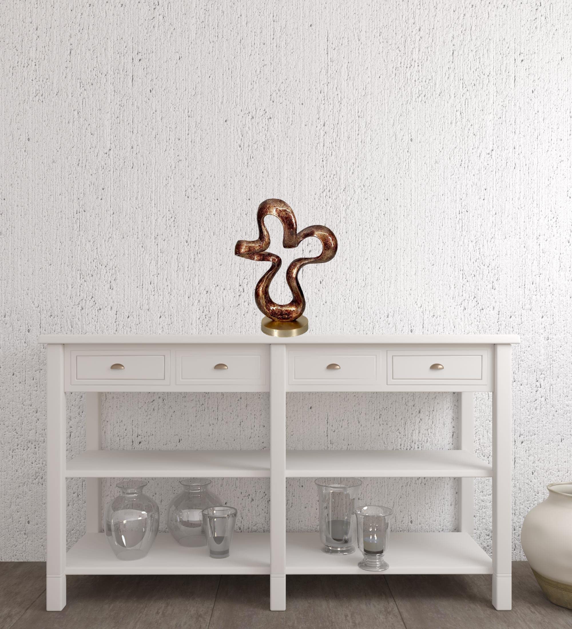 HomeRoots 16' Brown and Gold Abstract Aluminum Sculpture