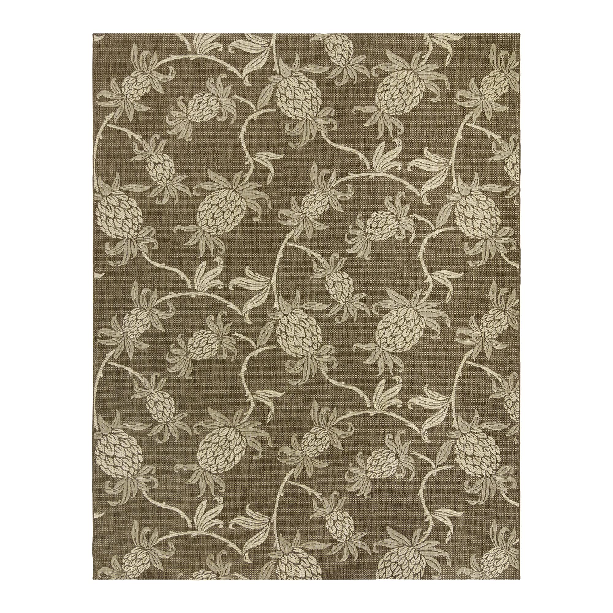 Gertmenian, 46655, Indoor Outdoor Rug Kona Coast By Reyn Spooner Hawaiian Porch Deck Patio Tropical Area Carpet, 8X10 Ft, Pineap