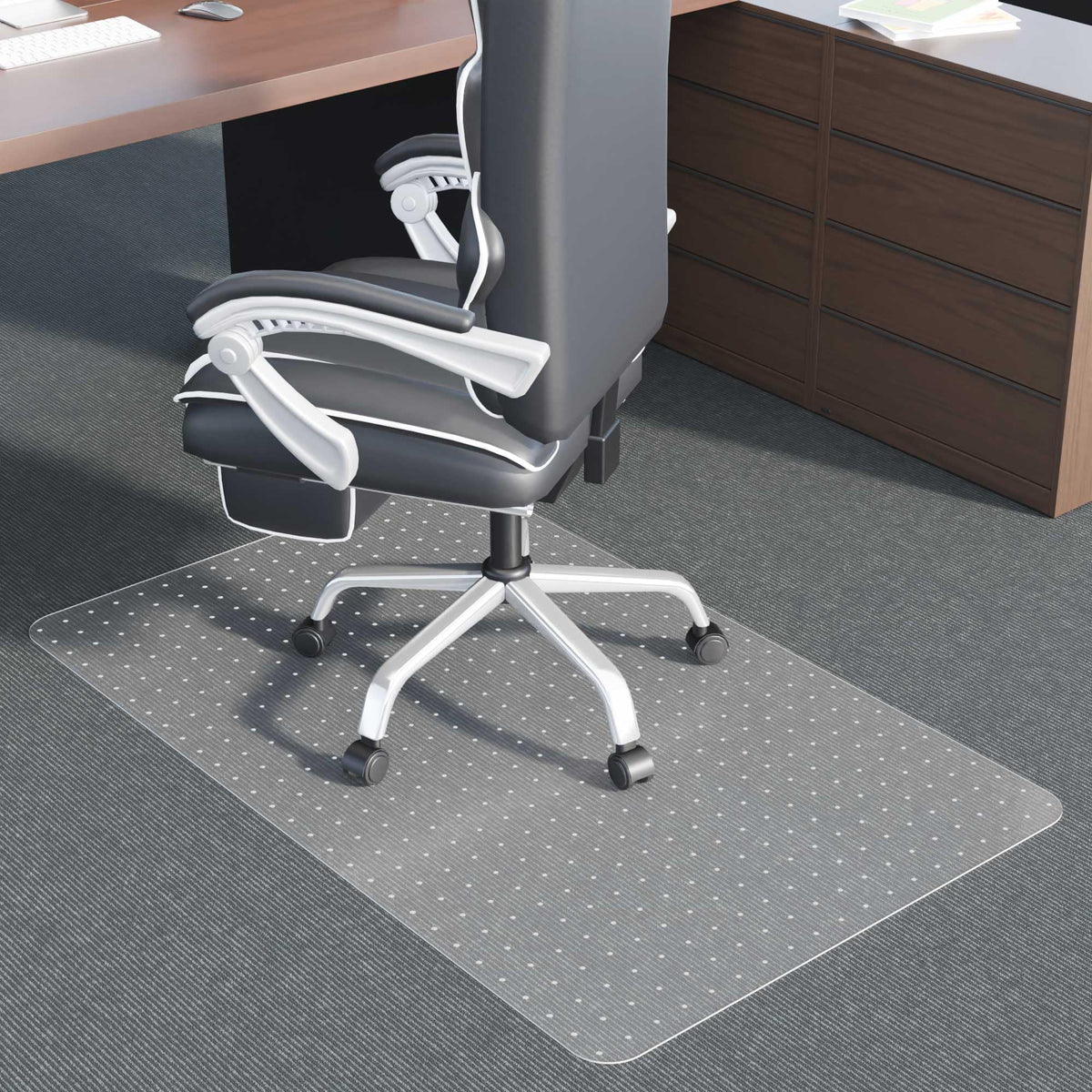 100Pointone Large Office Chair Mat For Carpet, 36' X 60' Clear Desk Chair Mat For Low Pile Carpeted Floors- Easy Glide Plastic