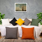 Rely+ Cotton Throw Pillow Covers 18X18 Inchs Set Of 2 Rust Decorative Zippered Cases For Couch Bedroom Sofa Farmhouse Living Roo