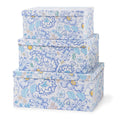 Soul & Lane Decorative Cardboard Storage Boxes For Home D  cor, Sky Meadow, Set of 3: Floral Paperboard Nesting Storage With Lid