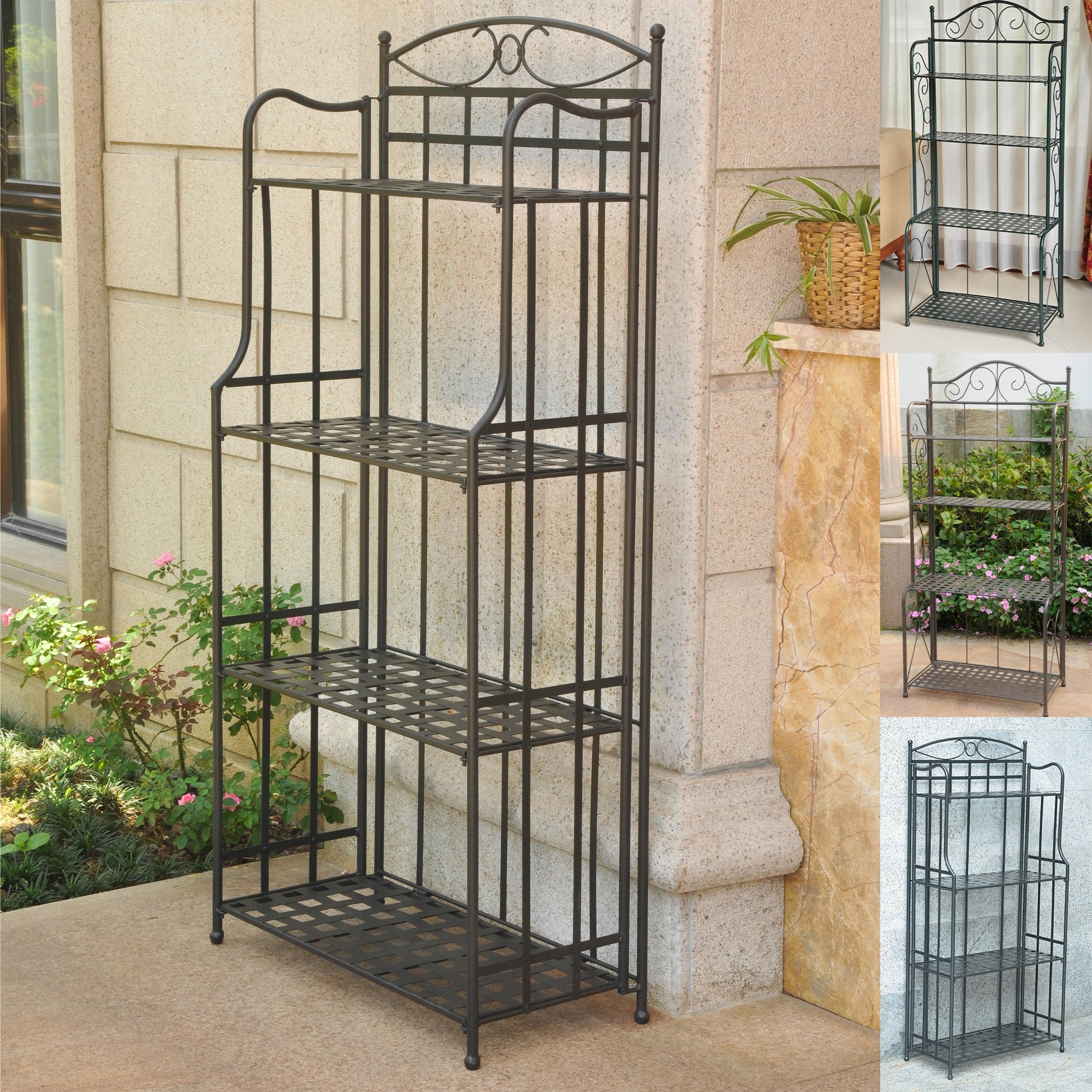 International Caravan Santa Fe 4-Tier Bakers Rack Matte Brown