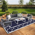 GENIMO 9  x 18  Outdoor Rug Waterproof for Patio, Foldable Reversible Plastic Straw Area Rugs Mat for Rv Decor, Outside Carpet