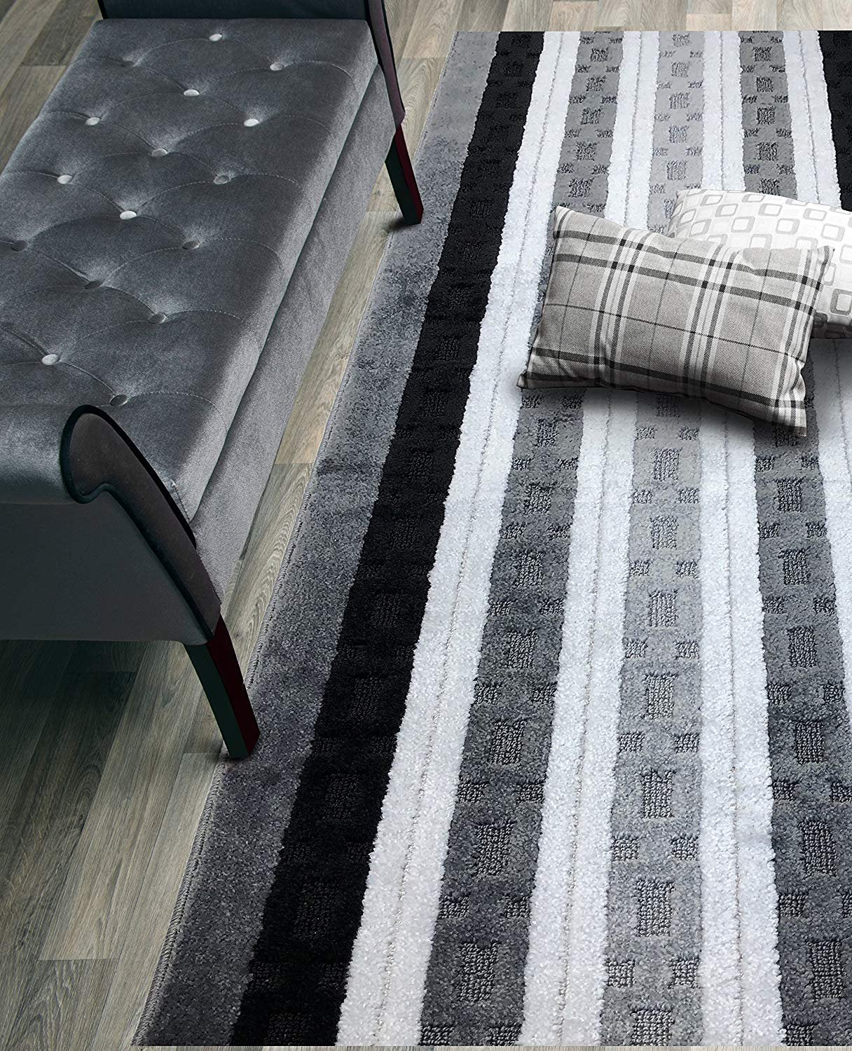 ORFA HOME Custom Length Hallway Runner Rug,Slip Resistant,Chain Anthracite, 26 Inch X 14 feet, Sold and Priced Per Foot