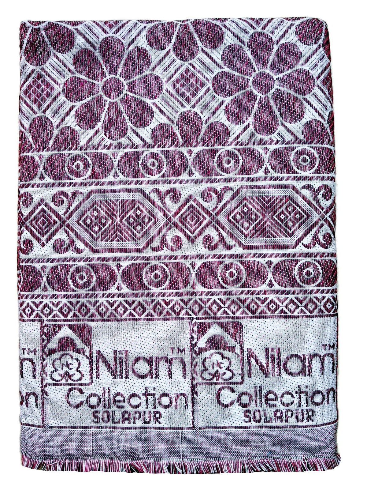 Nilam Collection Solapur Chaddar Cotton Blanket/Bed Sheet Single Bed Full Size Color Dark Brown Pack of 1 (Size 60X90 inch)