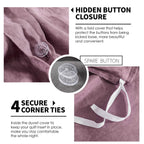 Simple&Opulence 100% Linen Duvet Cover Set 3Pcs Basic Style Natural French Washed Flax Solid Color Soft Breathable Farmhouse Bedding With Button Closure - Purple, King