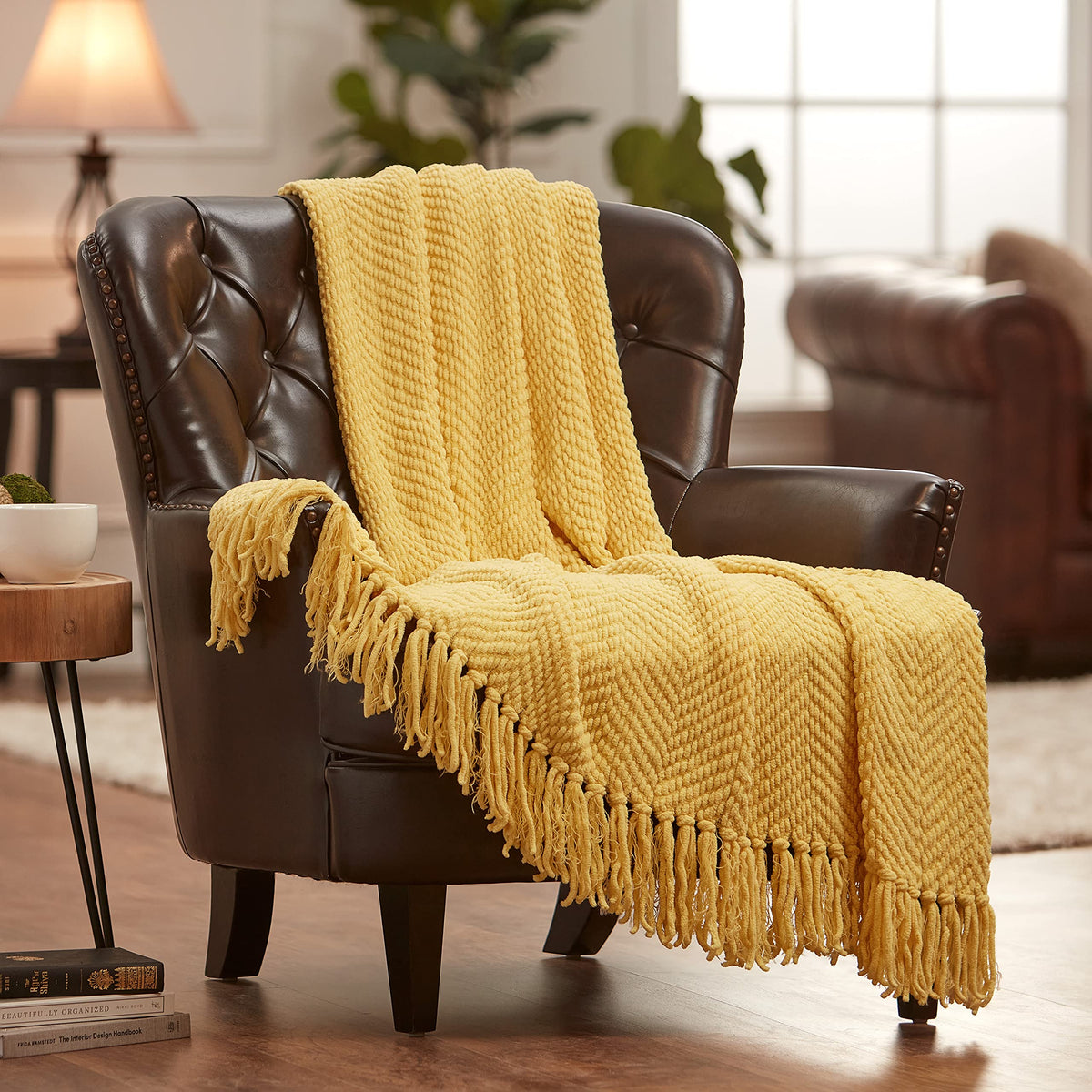Chanasya Textured Knitted Super Soft Throw Blanket With Tassels - Warm Fluffy Cozy Plush - For Fall Spring Couch Bed Sofa Living