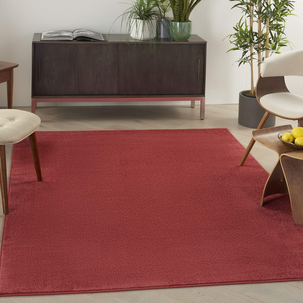 Nourison Essentials Indoor/Outdoor Brick Red 5' X 7' Area Rug, Easy Cleaning, Non Shedding, Bed Room, Living Room, Dining Room,
