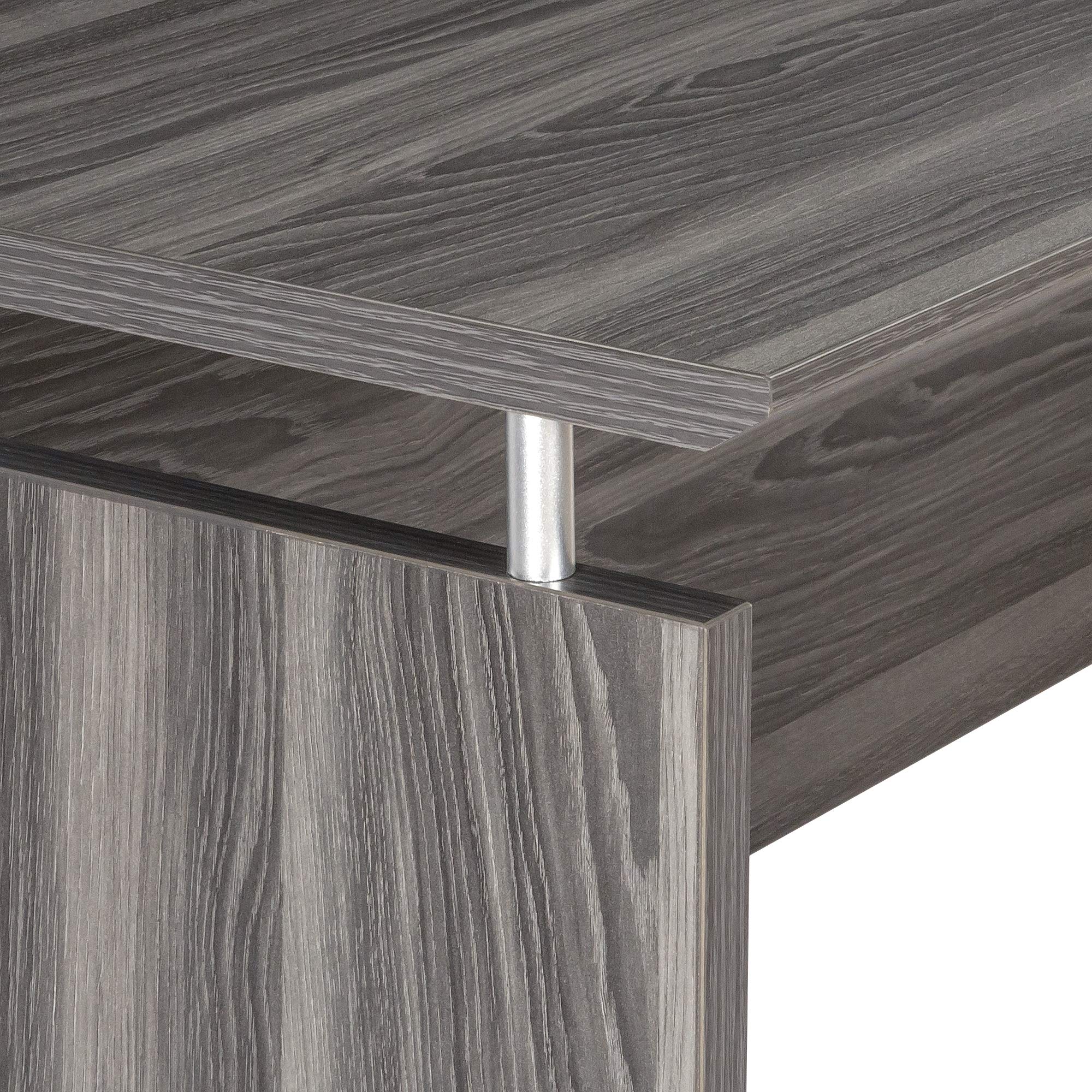 Safco Products Medina Modern Office Executive Credenza Desk, 72&quot;, Gray Steel