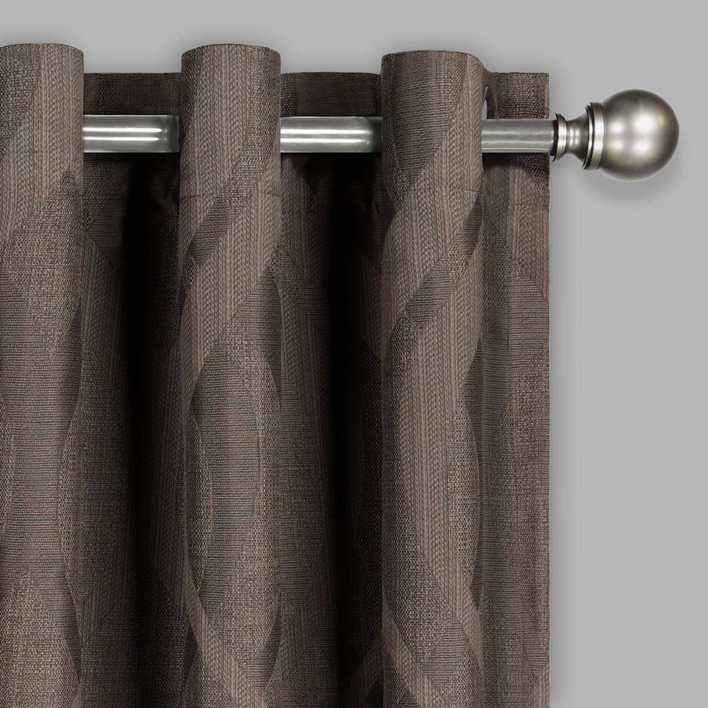 Eclipse Blackout Thermal Insulated Curtains Grommet Top Trellis Jacquard Espresso 52" x 63"