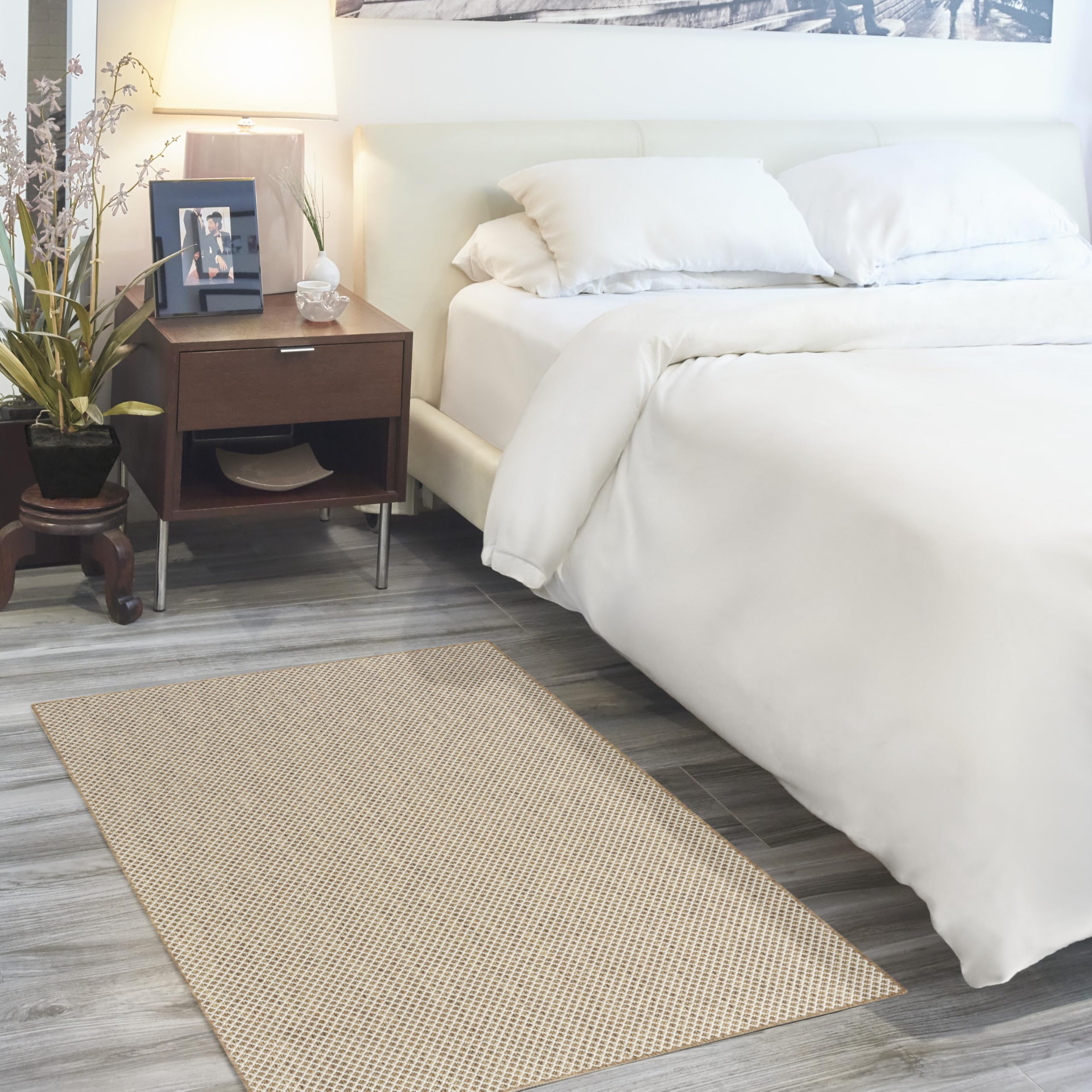 Nourison Courtyard Jute Ivory 2 x 3 Area Rug - Easy Clean, Non Shedding, Bed Room, Living Room, Dining Room, Kitchen (2 x 3)