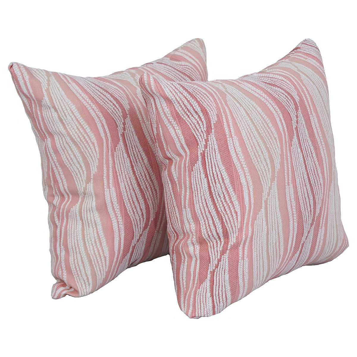 Blazing Needles Square Polyester Jacquard Throw Pillows, 17&quot;, Clove Blush 2 Count