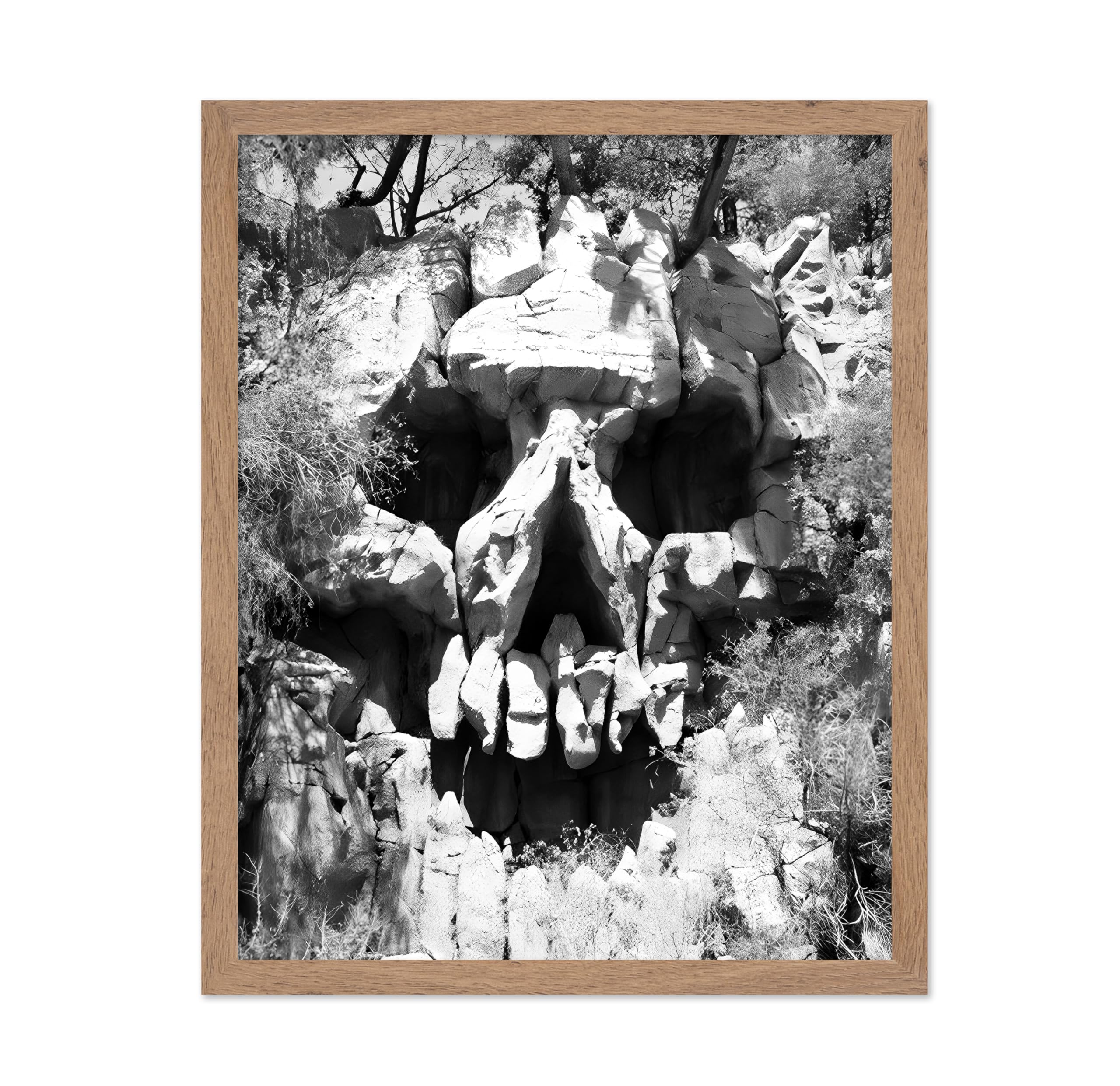 Poster Master Vintage Skull Poster - Retro Skull Landscape Print - Skull Art - Illusion Art - Gift for Men, Women - Gothic Wall 