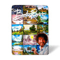 Surreal Entertainment Bob Ross Oversized Fleece Sherpa Throw Blanket | Super Soft Plush Blanket, Cozy Cover For Sofa And Bed, Ho