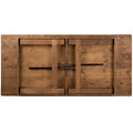 Flash Furniture HERCULES Series 7' x 40'' Antique Rustic Folding Farm Table Set with 6 Cross Back Chairs and Cushions