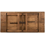Flash Furniture HERCULES Series 7' x 40'' Antique Rustic Folding Farm Table Set with 6 Cross Back Chairs and Cushions