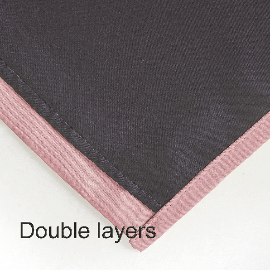 Lemomo 100% Blackout Curtains 52 X 95 Inch/Pink Curtains 2 Panels With Black Lining Room Darkening Thermal Insulated Bedroom Cur