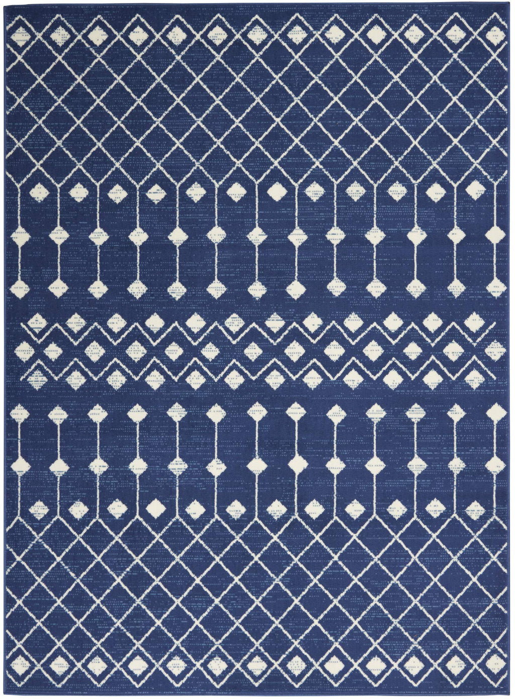 Nourison Grafix Moroccan Navy 6' X 9' Area Rug, Easy Cleaning, Non Shedding, Bed Room, Living Room, Dining Room, Kitchen (6X9)
