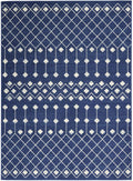 Nourison Grafix Moroccan Navy 6' X 9' Area Rug, Easy Cleaning, Non Shedding, Bed Room, Living Room, Dining Room, Kitchen (6X9)