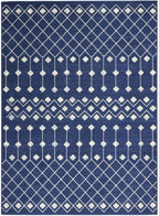 Nourison Grafix Moroccan Navy 6' X 9' Area Rug, Easy Cleaning, Non Shedding, Bed Room, Living Room, Dining Room, Kitchen (6X9)