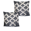 TUP The Urban Port 18 x 18 Handcrafted Square Jacquard Soft Cotton Accent Throw Pillow, Diamond Pattern, Set of 2, White, Black,
