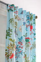 Maison D' Hermine 100% Cotton Curtain Bamboo Pastel Blue Two Panel Curtains For Living Rooms Bedrooms Offices Tailored With A Ro