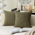 Kevin Textile Burlap Decoration Supersoft Linen Cushion Covers Square Throw Pillows Cover For Couch, Set Of 2, 61X61 Cm, Peridot Green