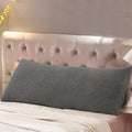 Reafort Ultra Soft Sherpa Body Pillow Cover/Case with Zipper Closure 21''x54'' (21''x54'' Body Pillow Cover,Charcoal Grey)