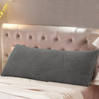 Reafort Ultra Soft Sherpa Body Pillow Cover/Case with Zipper Closure 21''x54'' (21''x54'' Body Pillow Cover,Charcoal Grey)
