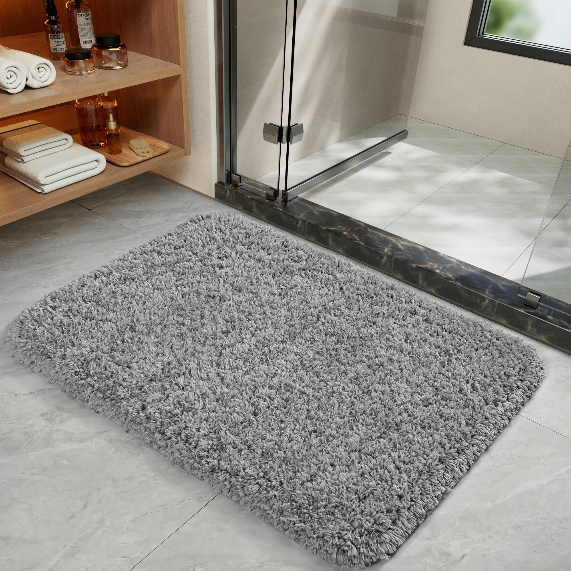 Lochas Bathroom Rug 36X24 Inch, Soft Thick Absorbent Microfiber Bath Rugs For Bathroom, Machine Washable, Shaggy Plush Non Slip