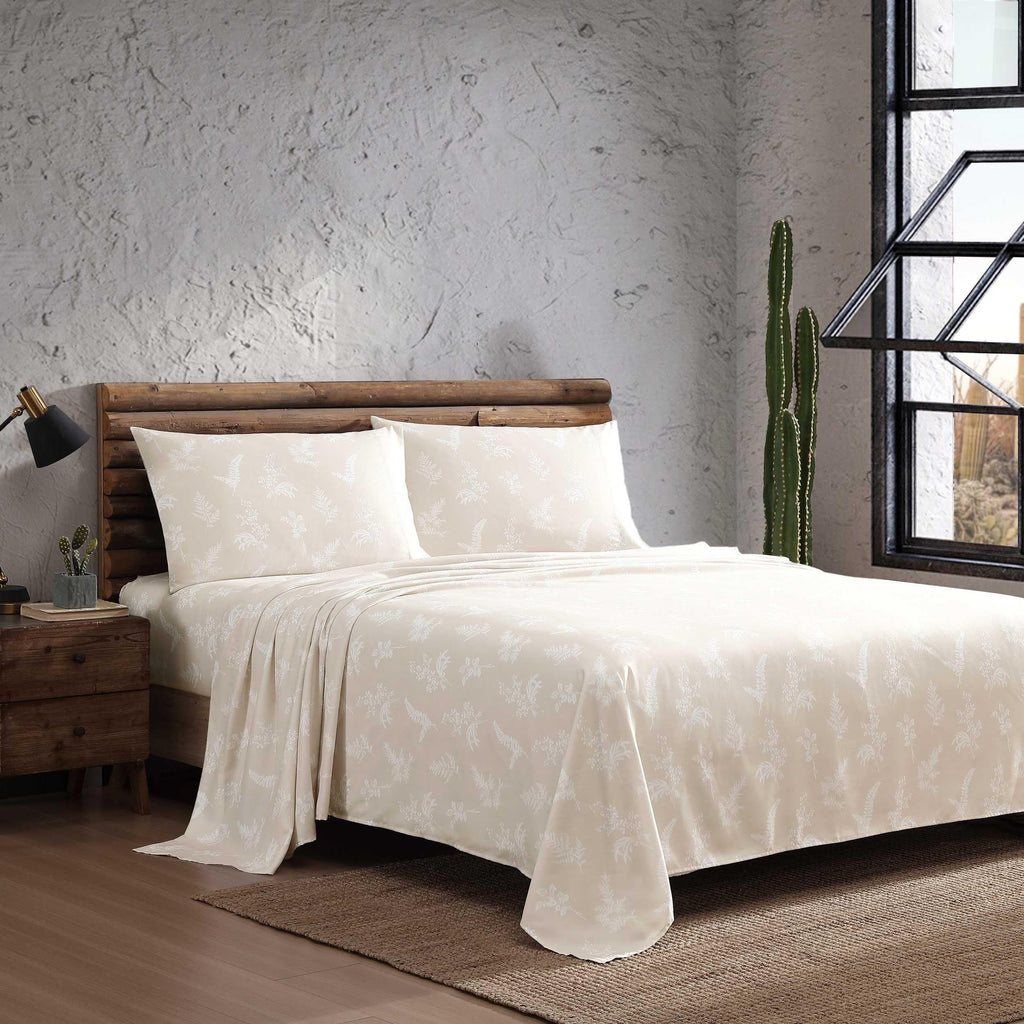 Wrangler - Sheet Set, Breathable & Wrinkle Resistant Bedding, Includes Matching Sham & Pillowcases, Yellowstone Inspired, Casual Luxurious Bedding Set (Foliage Beige, Full)