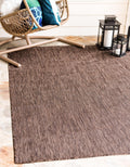 Unique Loom Collection Casual Transitional Solid Heathered Indoor/Outdoor Flatweave Area Rug (6' 1' X 9' Rectangle, Light Brown