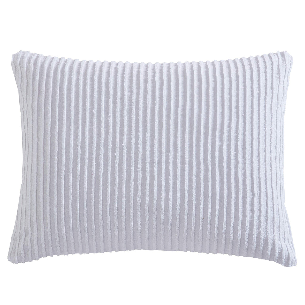 Beatrice Home Fashions Channel Chenille, Standard Sham, White