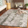 SAFAVIEH Adirondack Collection Area Rug - 8 x 10, Dark Green & Ivory, Transitional Design, Stain Resistant, Ideal for High Tra