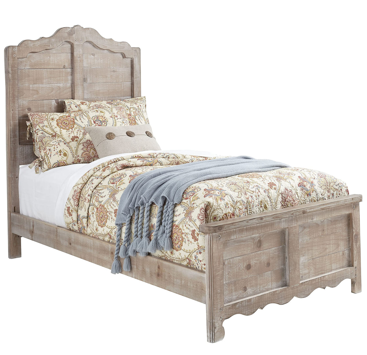 Progressive Furniture Twin Chatsworth Panel Bed, Chalk