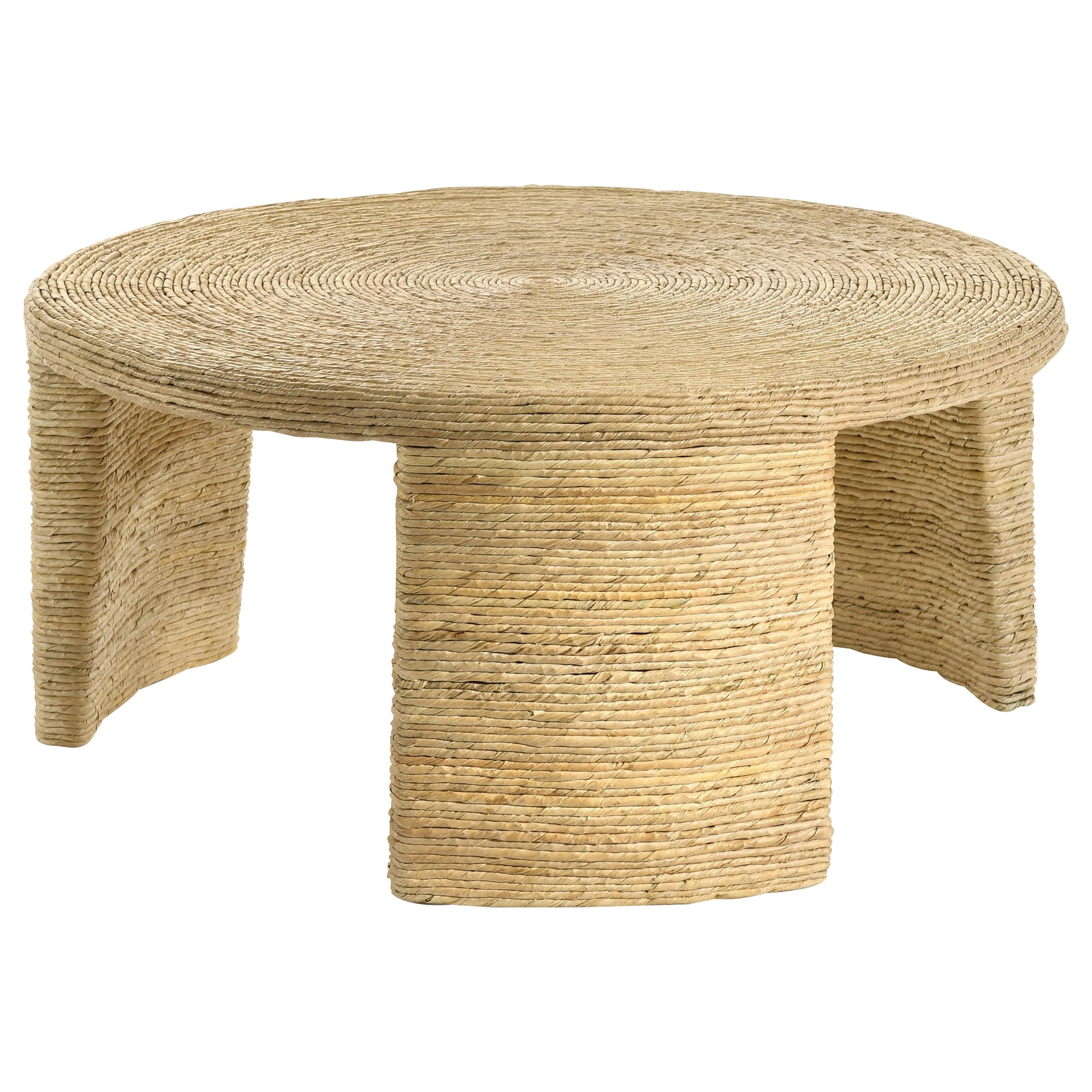 Coaster Home Furnishings Artina Woven Rattan Round Coffee Table Natural Brown