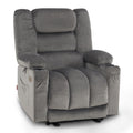 Mcombo Large Power Recliner Chair With Heat And Vibration, Usb Ports, Cup Holders, Electric Reclining For Living Room Pr670 (Gra