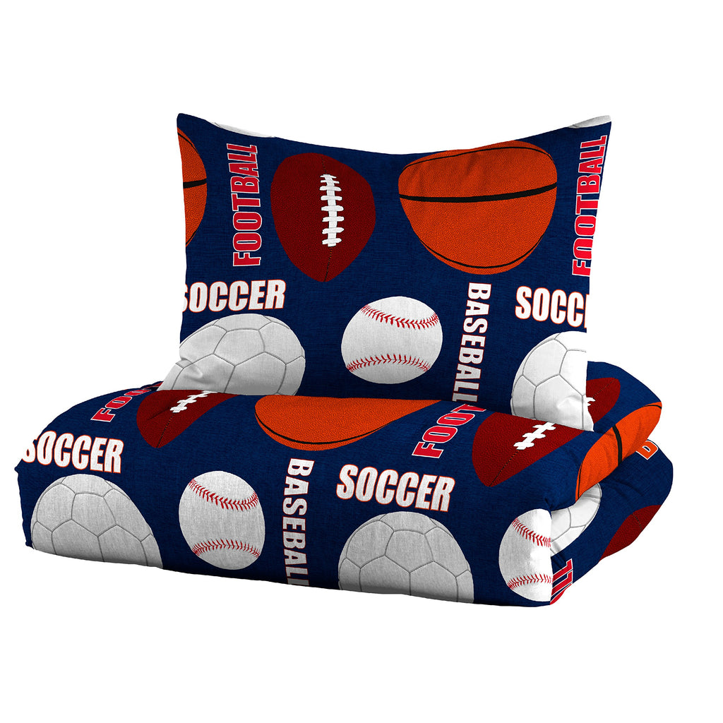 Dream Factory Kids 5-Piece Complete Set Easy-Wash Super Soft Microfiber Comforter Bedding, Twin, Age Range (3 To 10 Years), Navy
