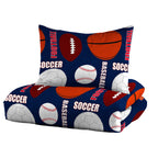 Dream Factory Kids 5-Piece Complete Set Easy-Wash Super Soft Microfiber Comforter Bedding, Twin, Age Range (3 To 10 Years), Navy