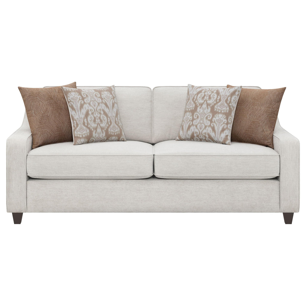 Coaster Christine Chenille Upholstered Cushion Back Sofa Beige