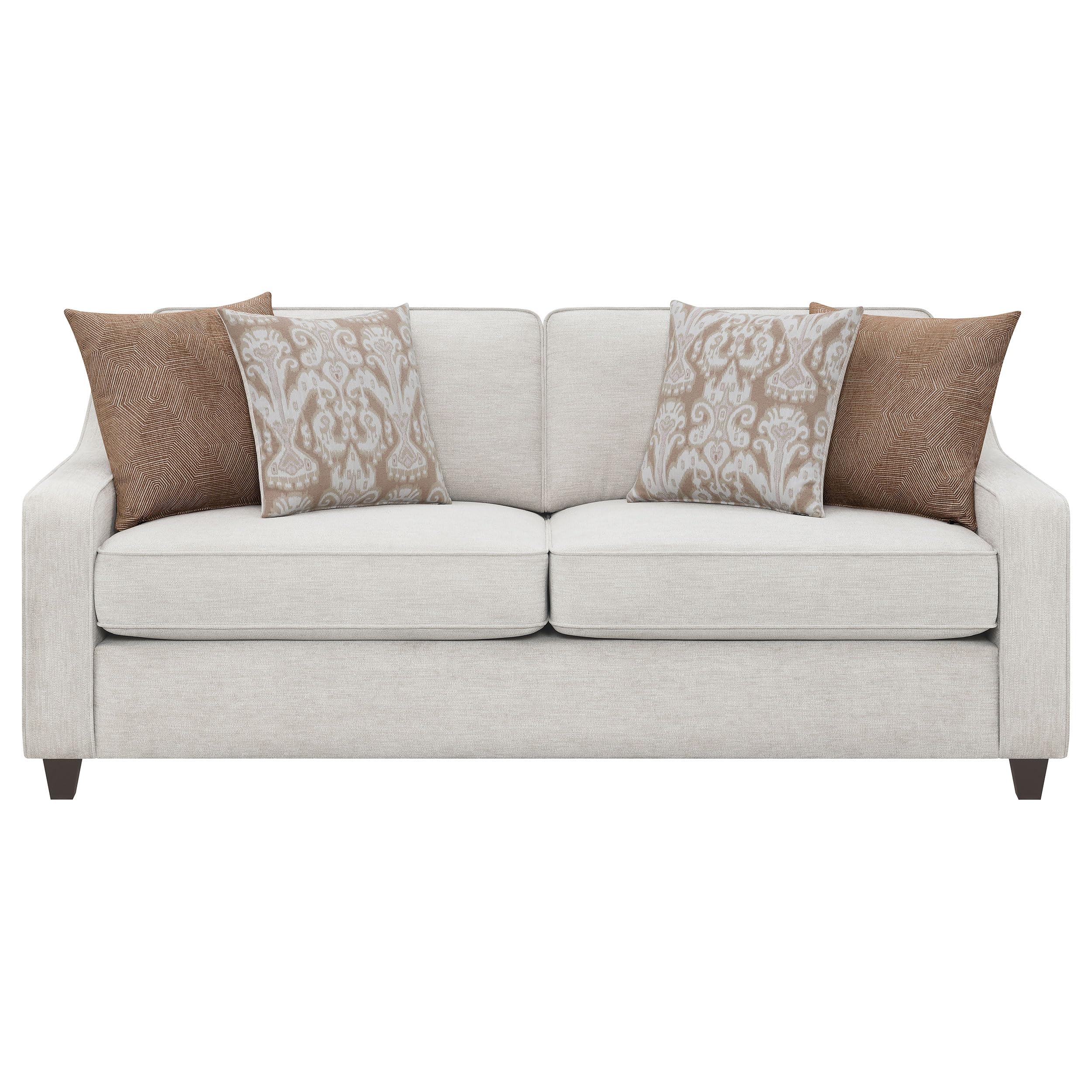 Coaster Christine Chenille Upholstered Cushion Back Sofa Beige