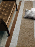 ORFA HOME Custom Size Scroll Hallway Runner Rug Slip Resistant, 26 Inch Wide x Your Choice of Length Size, Beige, 26 Inch X 8 Fe