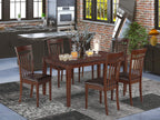 East West Furniture CAP7S-MAH-LC 7 Piece Dining Table Set Consist of a Rectangle Kitchen Table and 6 Faux Leather Kitchen Dining Chairs, 36x60 Inch, Mahogany